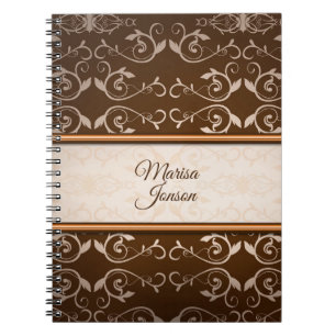 Cuaderno Beige Floral Damask