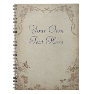 Cuaderno Beige floral vintage