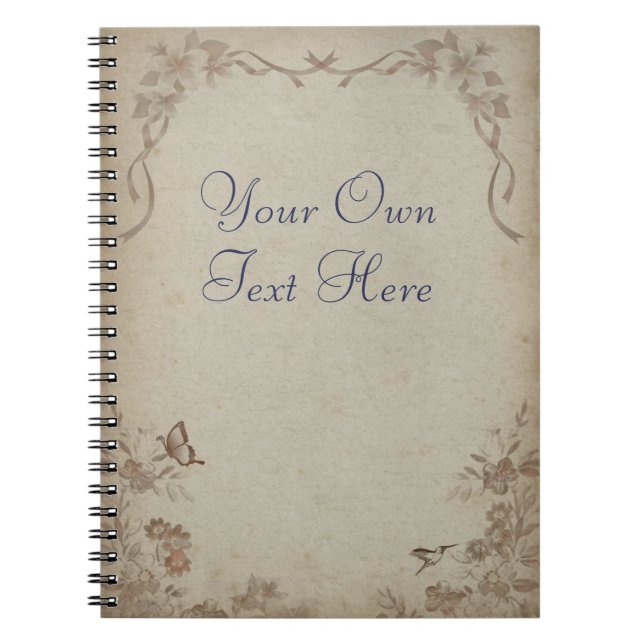 Cuaderno Beige floral vintage (Frente)