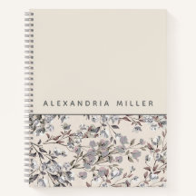 Beige Linen Floral | Nombre personalizado