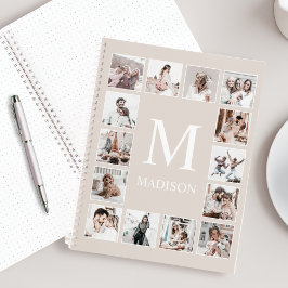 Cuaderno Beige personalizado Collage de fotos personalizado