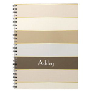 Cuaderno Beige Personalizado de oro estribos de color de ve