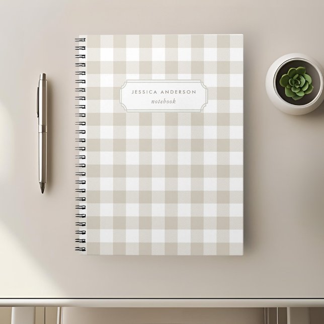Cuaderno Beige rústico moderno a cuadros búfalo (Subido por el creador)