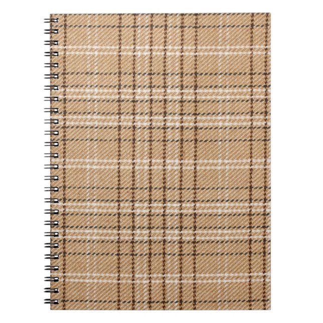 Cuaderno Beige Tartán: Tejidos de plástico clásicos. (Frente)
