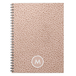 Cuaderno Beige y Boho Terracotta Brown Dots Monograma