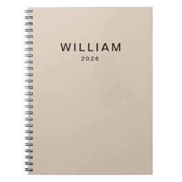 Cuaderno Beige y Monograma personalizados| Personalizado el