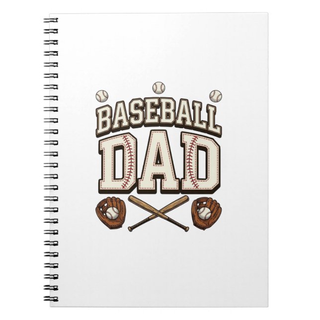 Cuaderno Béisbol Antiguo Papá Día del Padre (Frente)