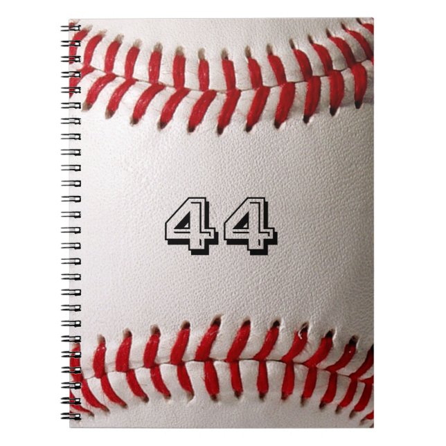Cuaderno Béisbol Blanco Clásico con Número de Jersey Person (Frente)