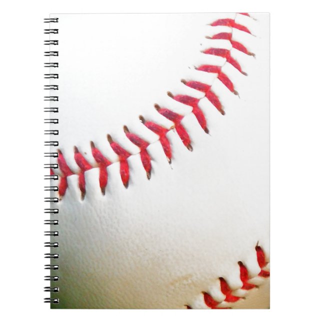 Cuaderno Béisbol blanco con tintes rojos (Frente)