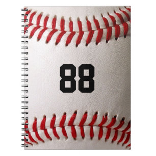 Cuaderno Béisbol con número de Personalizable