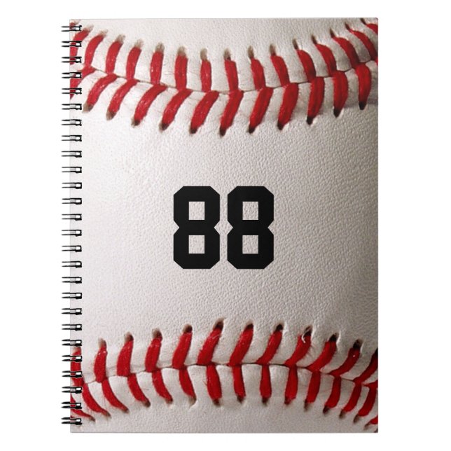Cuaderno Béisbol con número de Personalizable (Frente)