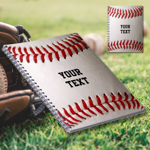 Cuaderno Béisbol con texto de Personalizable