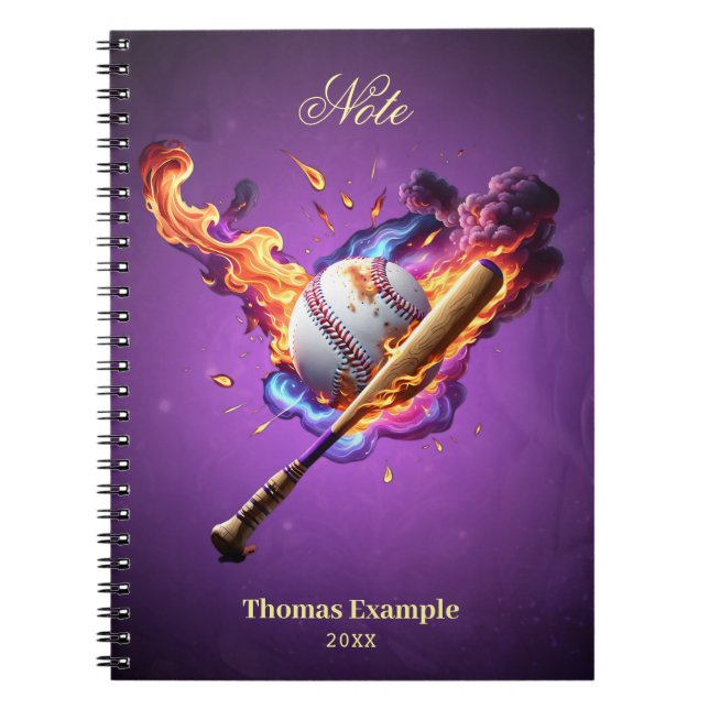 Cuaderno Béisbol en llamas. (Frente)