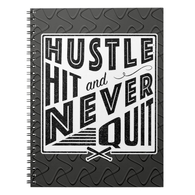 Cuaderno Béisbol Hustle Hit & Never Quit Note Pad (Frente)