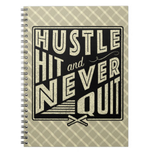 Cuaderno Béisbol Hustle Hit & Never Quit Note Pad