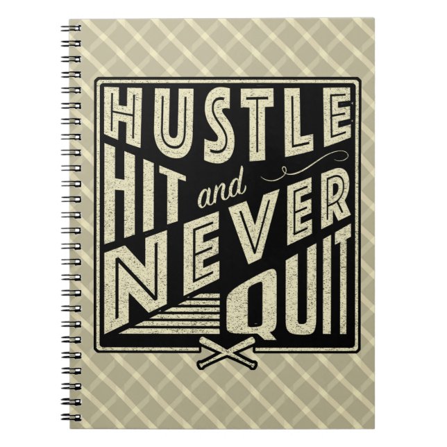 Cuaderno Béisbol Hustle Hit & Never Quit Note Pad (Frente)