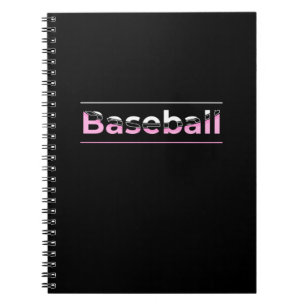 Cuaderno Béisbol para niñas - Tipografía geométrica rosa