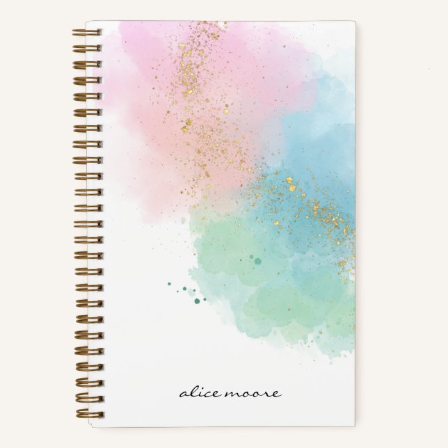 Cuaderno Bella acuarela y agua. Monograma de script (Anverso)