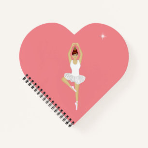 Cuaderno Bella bailarina de ballet sobre rosa