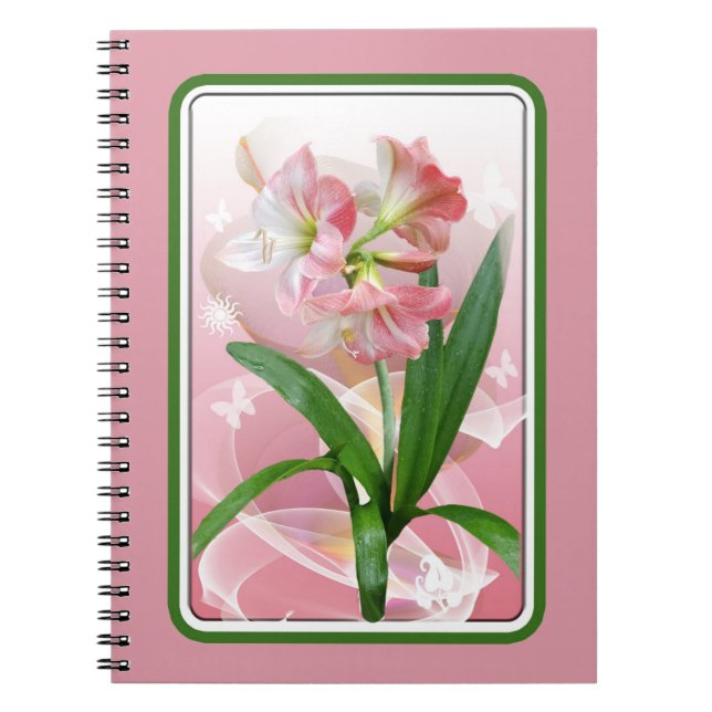 Cuaderno Bella Bloc de notas con temas florales Amaryllis (Frente)
