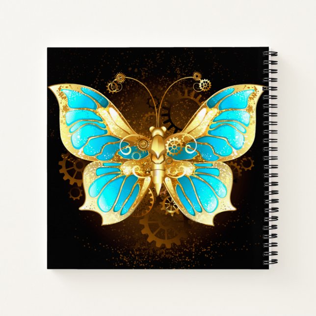 Cuaderno Bella Bloc de notas de mariposa azul (Reverso)