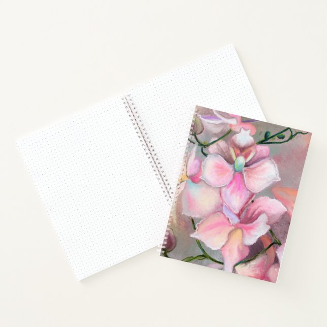 Cuaderno Bella computadora portátil con flores de orquídeas (Interior)
