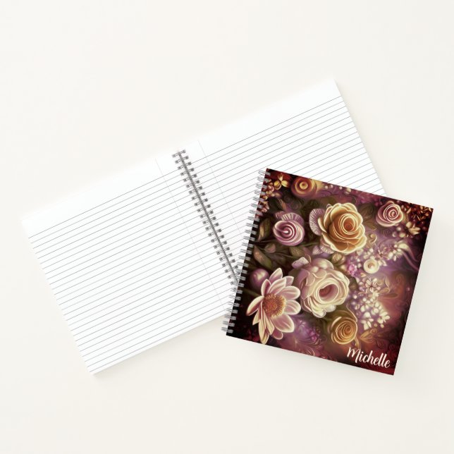 Cuaderno Bella computadora portátil de patrón de flores acr (Interior)