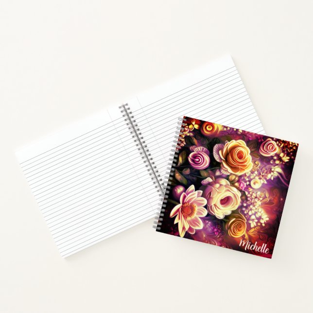 Cuaderno Bella computadora portátil de patrón de flores acr (Interior)
