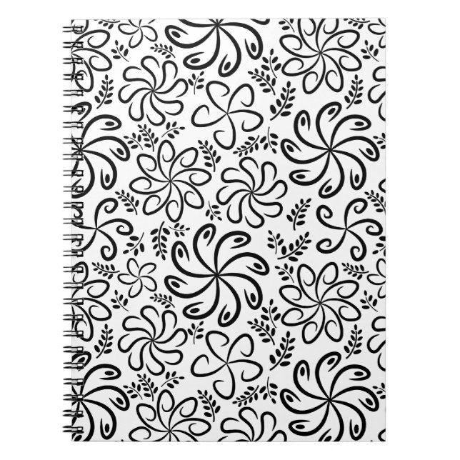 Cuaderno Bella computadora portátil en blanco y negro (Frente)