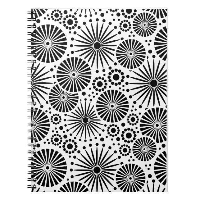 Cuaderno Bella computadora portátil en blanco y negro (Frente)