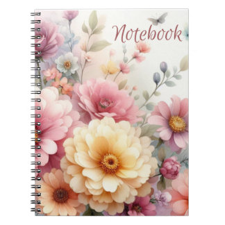 Cuaderno Bella computadora portátil moderna de flores paste