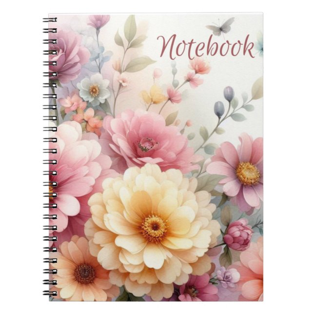 Cuaderno Bella computadora portátil moderna de flores paste (Frente)