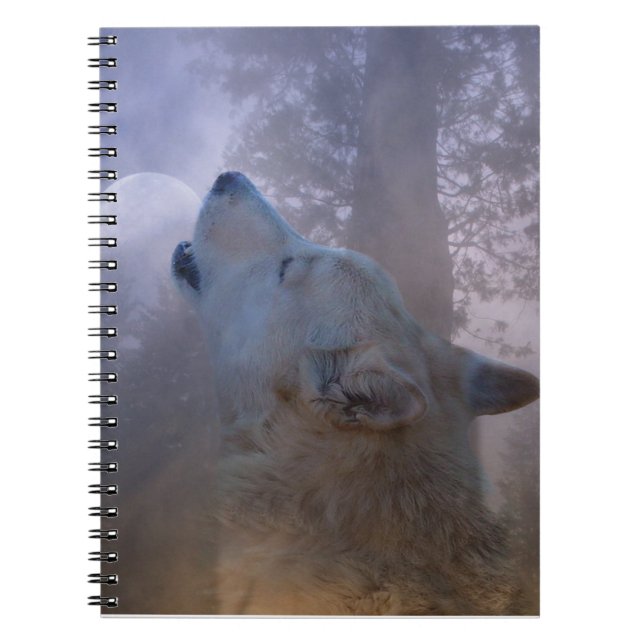 Cuaderno Bella computadora portátil Wolf y Moon (Frente)