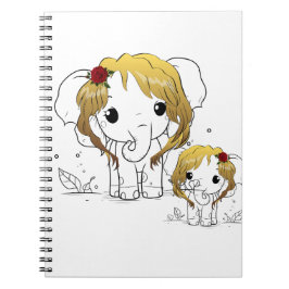Cuaderno Bella elefante bebé hembra con pelo amarillo