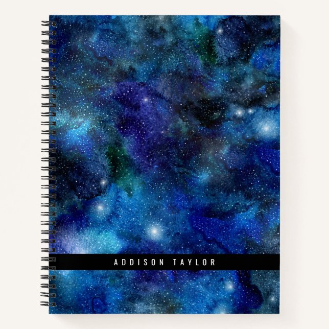 Cuaderno Bella Galaxia Azul Starry Night Sky Notebook (Anverso)