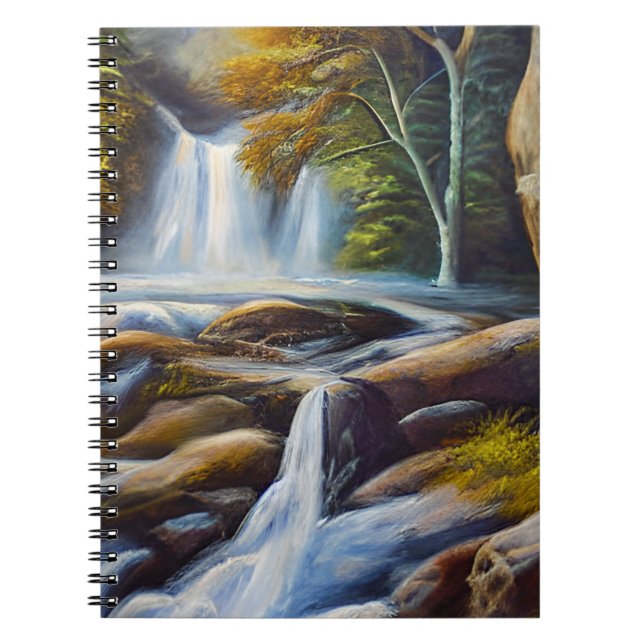 Cuaderno Bella Naturaleza Cascada Aceite Arroyo Pintado (Frente)