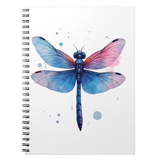 Cuaderno Bella Naturaleza Colorido Patrón gráfico Dragonfl (Frente)