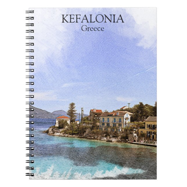 Cuaderno Bella pintura minimal de Kefalonia Grecia (Frente)