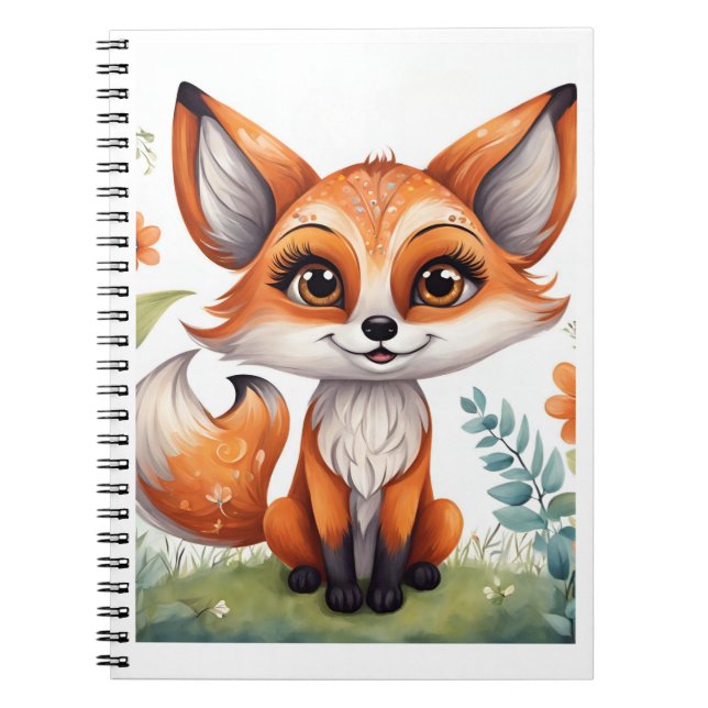 Cuaderno Bella portátil personalizada Fox Spiral (Frente)
