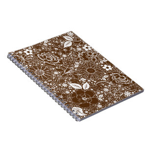 Cuaderno Bellas botánicas Bloc de notas en espiral marrón
