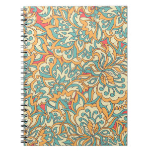 Cuaderno bellas flores sin costura. vintage floral