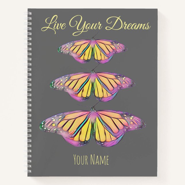 Cuaderno Bellas mariposas personalizadas para portátiles Pa (Anverso)