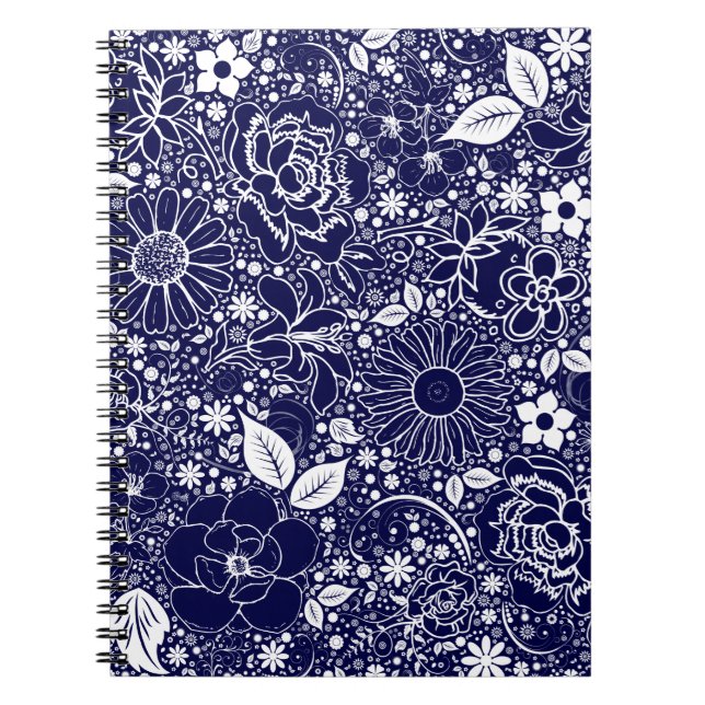 Cuaderno Belleza botánica azul (Frente)