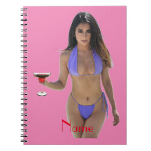 Cuaderno Belleza de bikini de pelo negro Thunder_Cove