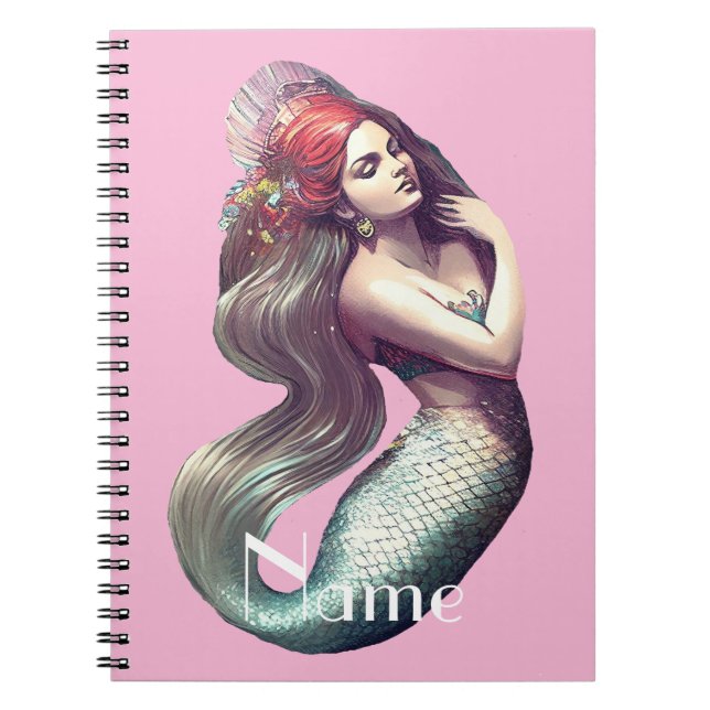 Cuaderno Belleza de la sirena pelirroja Thunder_Cove (Frente)