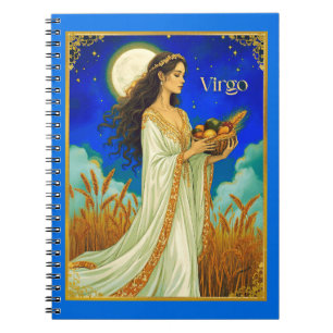 Cuaderno Belleza del Zodiaco de Virgo bajo un cielo nocturn