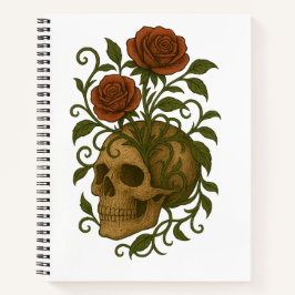 Cuaderno Belleza Embrujadora  Calavera y Rosas Arte de Hall