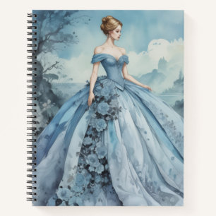 Cuaderno Belleza en Azul Claro y Negro