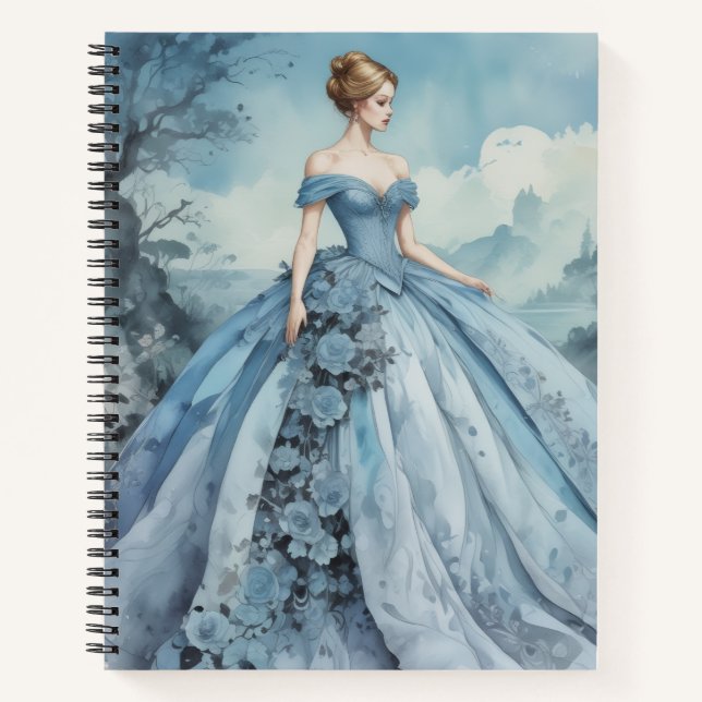 Cuaderno Belleza en Azul Claro y Negro (Anverso)