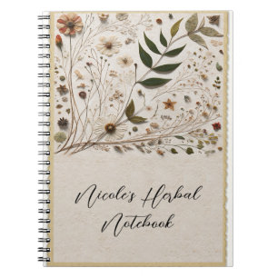 Cuaderno Belleza Natural Flores y Hojas Botánicas Herbales